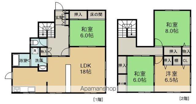 山陽本線 西広島駅 徒歩17分 2階建 築40年(4LDK)の間取り写真