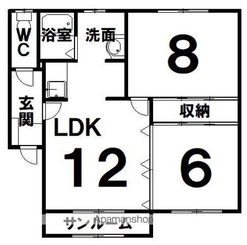 リッチハウスA(2LDK/2階)の間取り写真