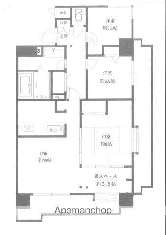 ライオンズマンション仲間町(3SLDK/6階)の間取り写真