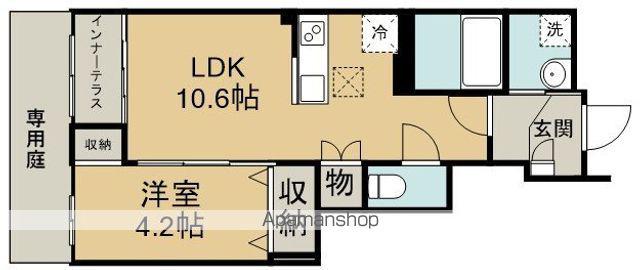 フォルトゥーナ(1LDK/1階)の間取り写真