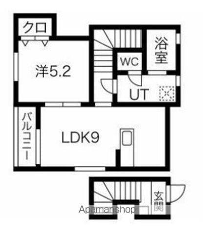 ボナールⅢ(1LDK/2階)の間取り写真