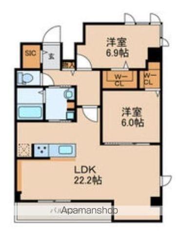 FMTレジデンス博多(2LDK/10階)の間取り写真