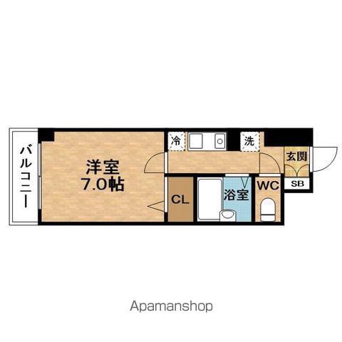 RUNUPSQUARE南森町NEXTSTAGE(1K/6階)の間取り写真