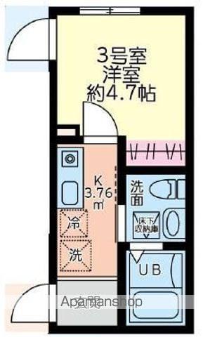シティハイツ立川立飛(1K/2階)の間取り写真