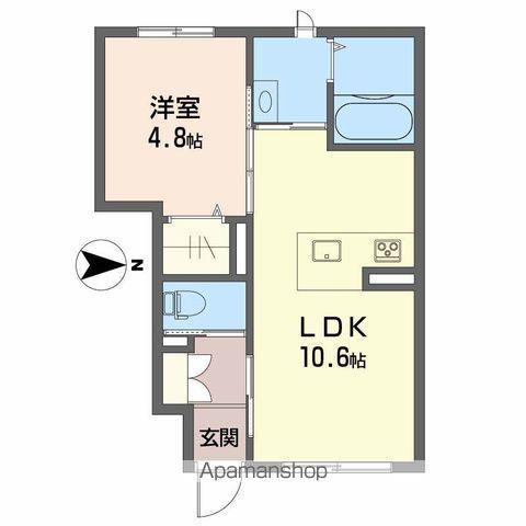 フェリシード ピュ(1LDK/1階)の間取り写真