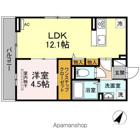 ラフィネ大門(1LDK/2階)の間取り写真