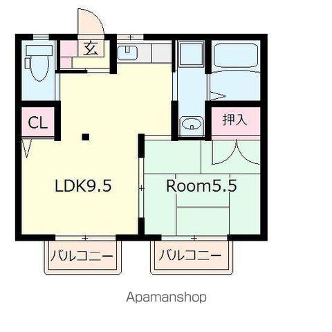 ハイツアドバンス(1LDK/1階)の間取り写真