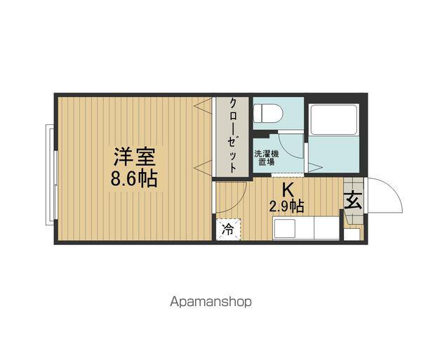 ルディ・K(1K/1階)の間取り写真