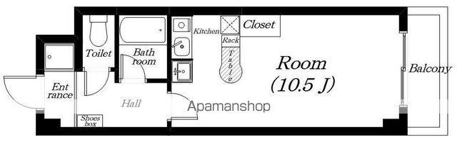 エスポアールITO(1K/3階)の間取り写真