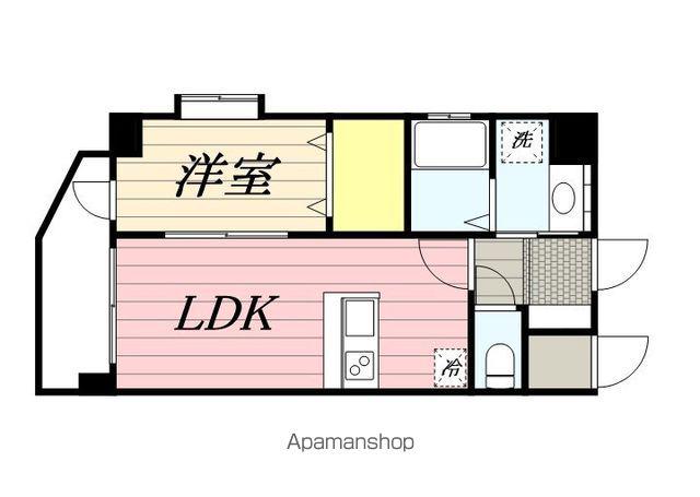 ラシュール・イン寺塚(1LDK/7階)の間取り写真