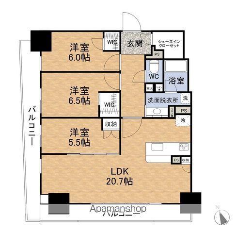 ザ・福井タワー スカイレジデンス(3LDK/14階)の間取り写真
