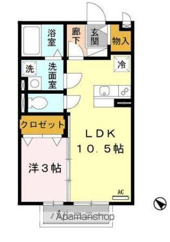 イースト NONAMI八番館(1LDK/2階)の間取り写真