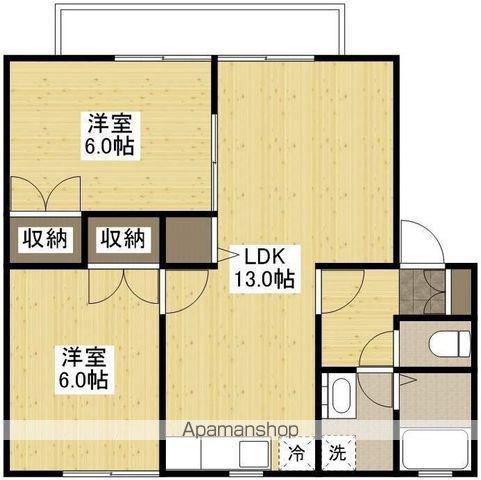 メンバーズタウン草戸Ⅲ(2LDK/2階)の間取り写真