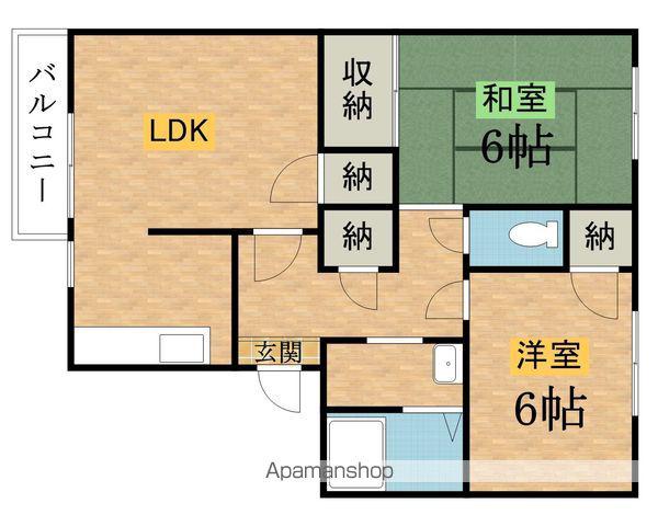 メープルヒル(2DK/2階)の間取り写真