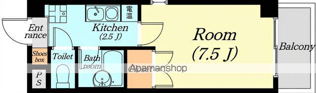 ランプロン(1K/4階)の間取り写真