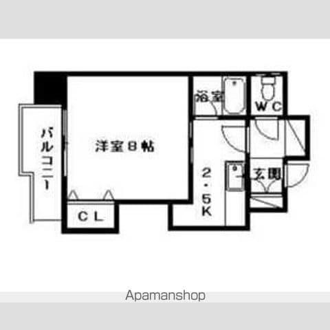 フェアフィールド白石(1K/8階)の間取り写真
