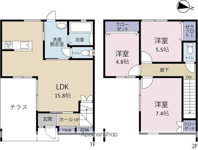 東海道本線 天竜川駅 徒歩16分 2階建 築1年(3LDK)の間取り写真