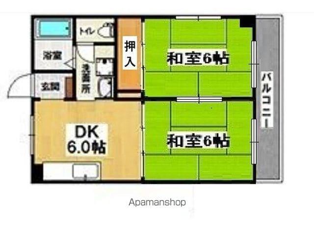 宝寿マンション(2DK/3階)の間取り写真