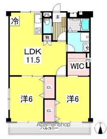 グリーンパークみその(2LDK/3階)の間取り写真