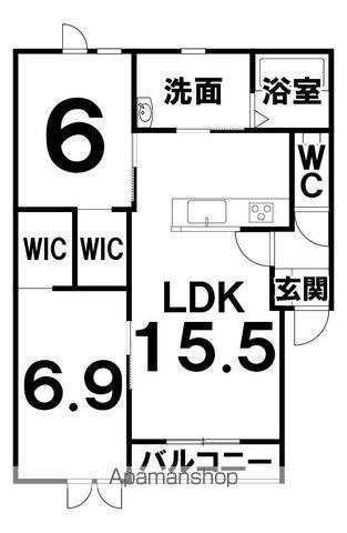 西13南13丁目マンション(2LDK/3階)の間取り写真