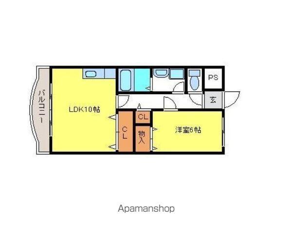 DIOマンション(1LDK/4階)の間取り写真