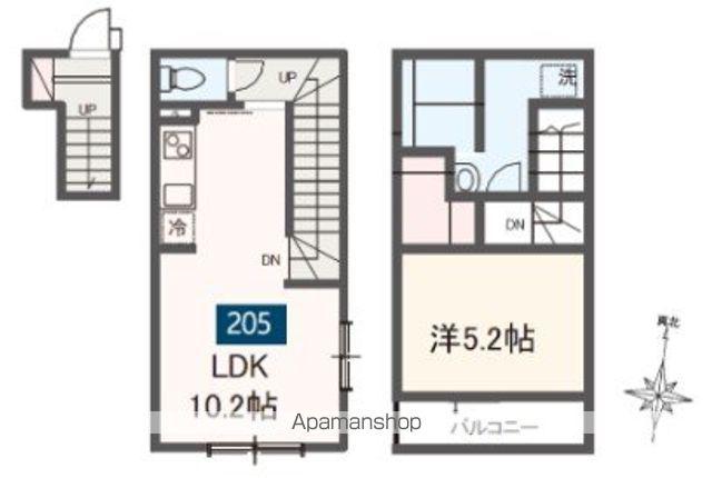 MELDIA岩槻Ⅱ(1LDK/2階)の間取り写真