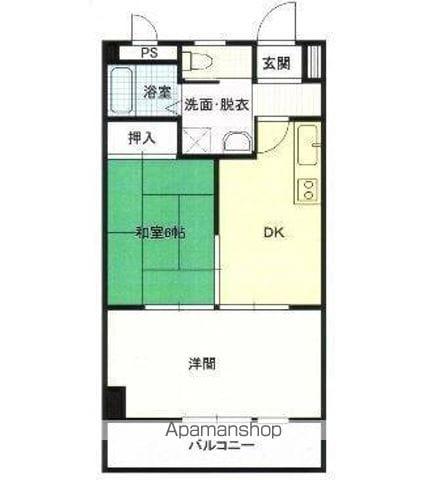 原町グランドハイツ(2DK/6階)の間取り写真