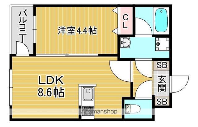 GLANZ 六ツ門(2LDK/2階)の間取り写真