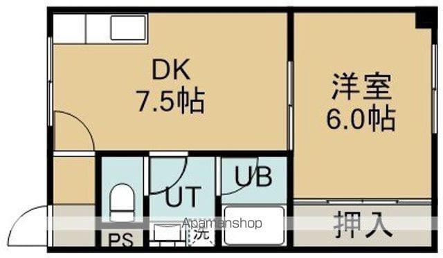 リバーコート(1DK/1階)の間取り写真