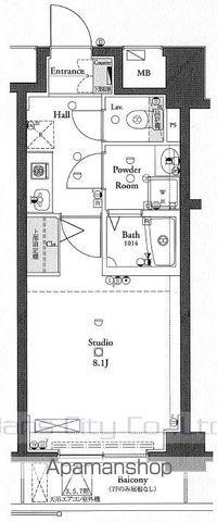 ル・リオン上野ステーションコート(1K/4階)の間取り写真
