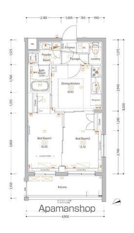 エストゥルース亀戸(2DK/2階)の間取り写真