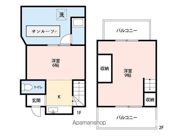 東矢倉３丁目テラスハウス(2K)の間取り写真