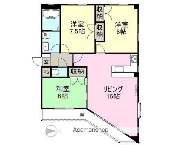 ロイヤルハイネス(3LDK/1階)の間取り写真