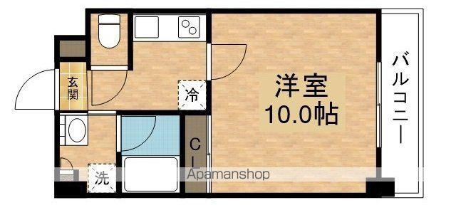 アピアランス(1K/1階)の間取り写真