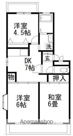 プランドールヤマダ(3DK/1階)の間取り写真