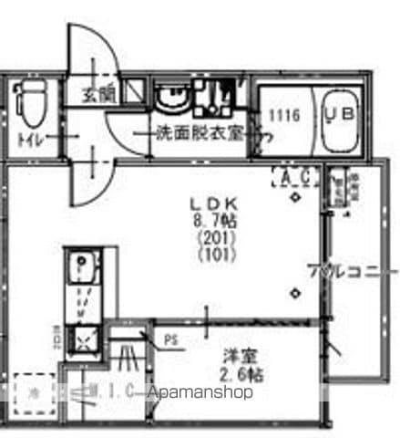 KEIAI RESIDENCE 北小金Ⅲ(1LDK/2階)の間取り写真