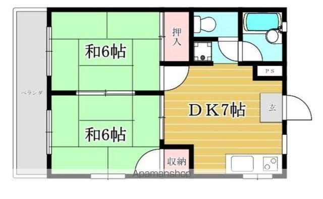 シティハイツ内浜(2DK/1階)の間取り写真