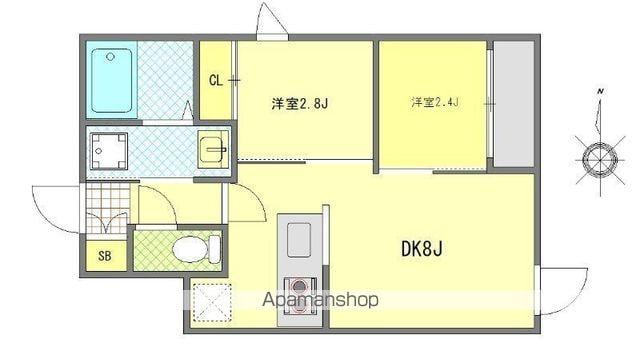 MONOLITH錦糸町(2DK/4階)の間取り写真