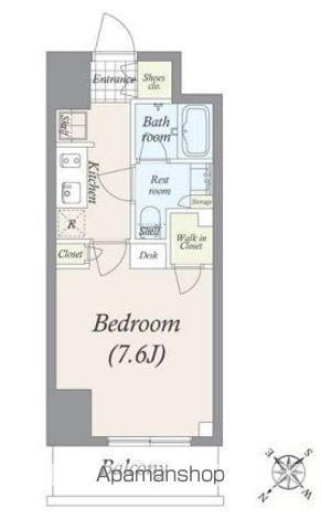 PRIMAL 蔵前(1K/2階)の間取り写真