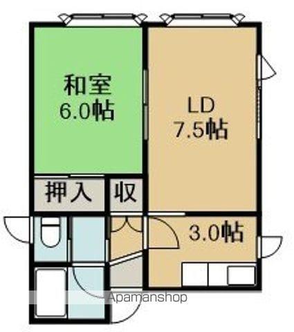 イーストアベニュー(1LDK/2階)の間取り写真