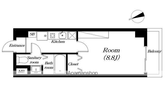 ソレイユ豊PART1(1K/3階)の間取り写真
