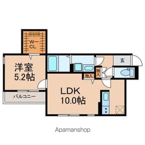 グランリバー(1LDK/2階)の間取り写真