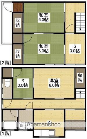 福塩線 福山駅 徒歩14分 2階建 築54年(3K)の間取り写真