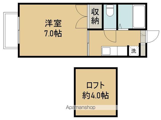 プリンスコートオークA棟(1K/2階)の間取り写真