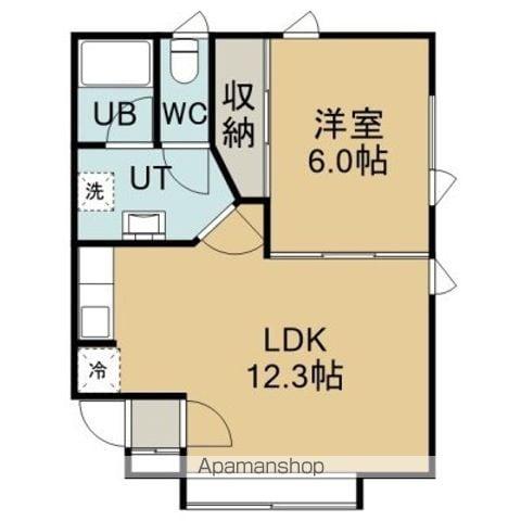 ハイムカルミア(1LDK/1階)の間取り写真