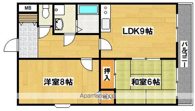 サンライフ上住吉(2LDK/3階)の間取り写真