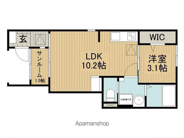 サニーガーデンR B(1LDK/1階)の間取り写真