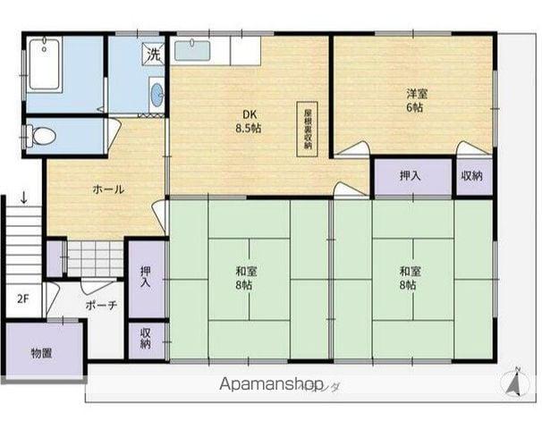 総武・中央緩行線 新小岩駅 バス乗車時間：10分 京葉交差点バス停で下車 徒歩2分 2階建 築47年(3DK)の間取り写真
