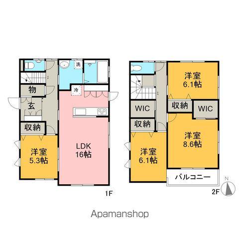 名鉄河和線 南加木屋駅 徒歩4分 2階建 築10年(4LDK)の間取り写真