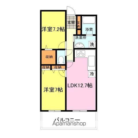 エバーライフグランポート下関駅南壱番館(2LDK/2階)の間取り写真